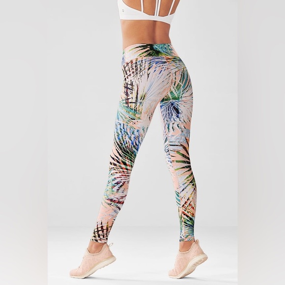 Large fabletics powerlite leggings Marbella print peach botanical colorful - Picture 3 of 13